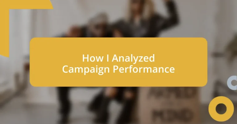 How I Analyzed Campaign Performance