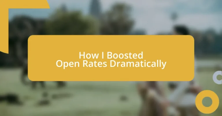 How I Boosted Open Rates Dramatically