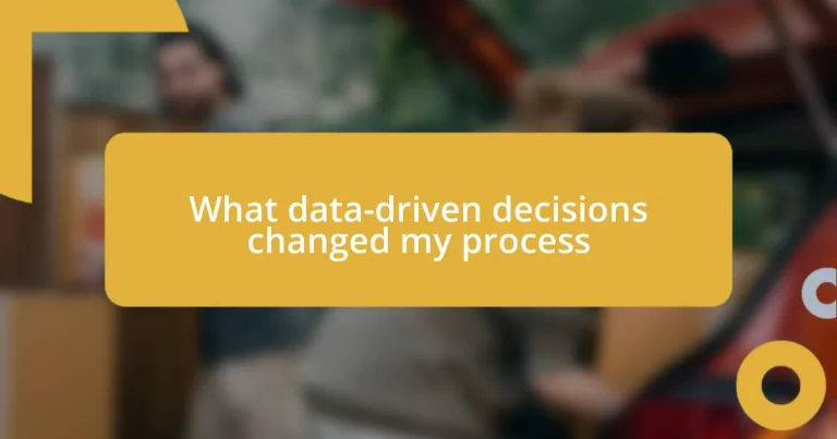 What data-driven decisions changed my process