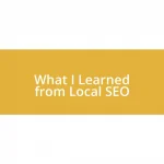 What I Learned from Local SEO